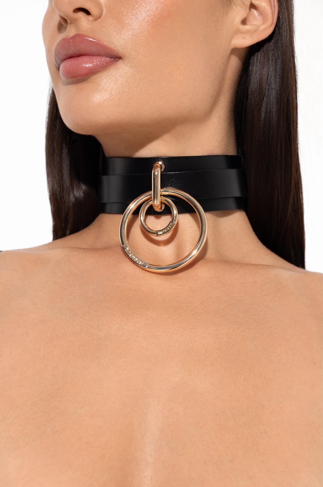 Amelia Leather Collar in Black